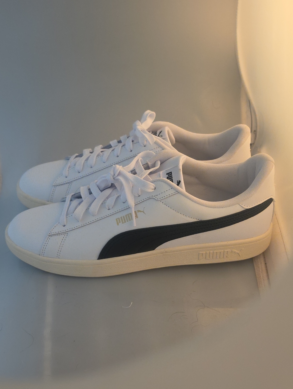 Puma Smash 3.0 White Sneakers with Black Formstripe